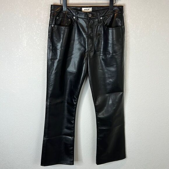 NWT Agolde Recycled Leather Fitted 90's Pants in Detox Size 30 - Picture 2 of 16
